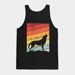 retro wolf howling Tank Top